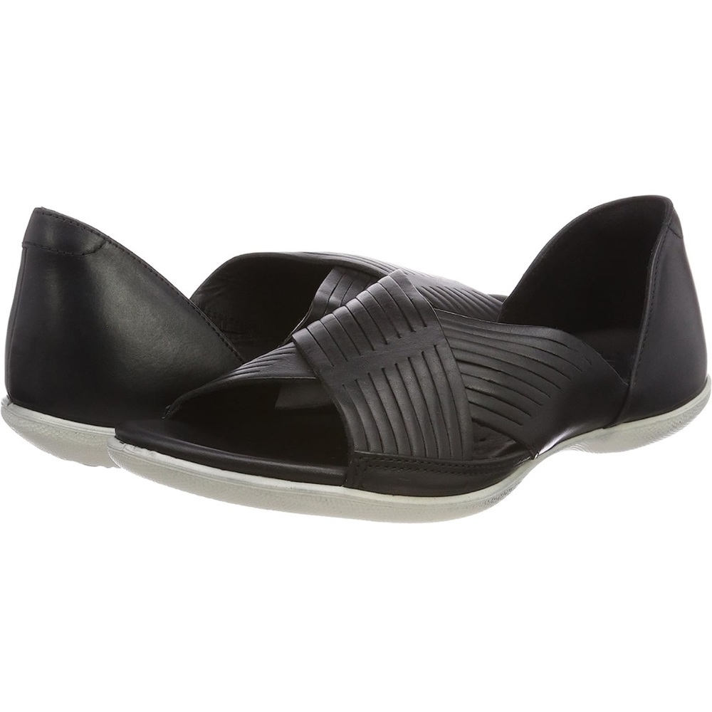 NWT ECCO Flash Crisscross Sandal Sambal Black Leather Slip On